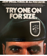 CIRCA 1980&#39;S, U.S. ARMY SPECIAL FORCES, TRY ONE ON FOR SIZE, POSTER, VIN... - $467.62 MXN