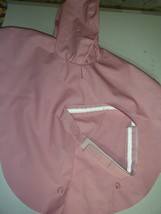 Pink Rain Poncho Large 16 Width 17 Length With Hood Worn Once - £10.69 GBP
