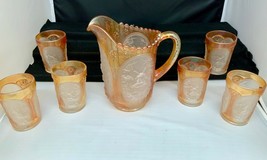 Imperial Glass Marigold Frosted oval Windmill Water Set Includes Pitcher... - $149.00