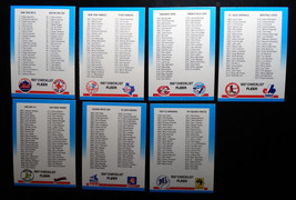 1987 Fleer Unmarked Checklist Team Set Of 7 Baseball Cards - $3.00