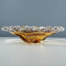 interoknack Luxury Gradient Amber Crystal Glass Fruit Bowl, Large Round ... - $2,754.21 MXN
