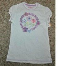 Girls Shirt Oshkosh White OUTDOOR SPORTS GIRL Short Sleeve Top-size 6x - $8.91