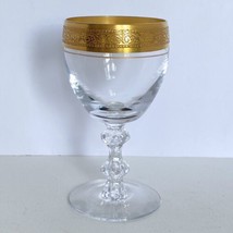 Westchester Small Wine Glass Tiffin Franciscan Minton Rim Gold Embellishment - $35.00