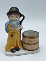 Vintage Jasco 1978 Christmas Luvkins L Boy Shepard Candle Holder Porcelain - £14.38 GBP