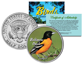 BALTIMORE ORIOLE BIRD JFK Kennedy Half Dollar US Colorized Coin - £6.71 GBP