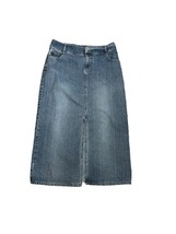 Duck Head Womens Denim Skirt Size 14 Long w Front Slit Stretch 5 Pocket ... - $14.85