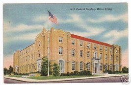 US Federal Building Waco Texas 1940s postcard - $3.96