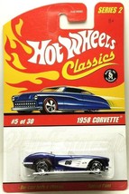 Hot Wheels Classics Series 2 1958 Corvette Opening Hood Blue - £6.29 GBP