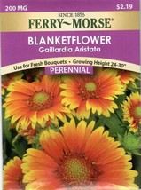 SKMO Blanket Flower Gaillardia Aristata Flower Seeds Ferry Morse  - $9.44