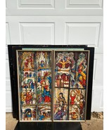 Tom Dietrich,  Pair 1972 Acrylic on board renderings of 14th century gla... - $710.94