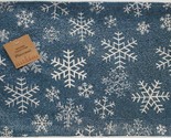 Set of 3 Same Tapestry Placemats, 13&quot;x19&quot;, CHRISTMAS, SNOWFLAKES ON BLUE... - $16.82