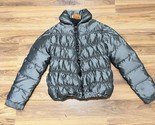 Vintage Comfy Down Puffer Coat Dark Charcoal Gray Women’s Size Small - £43.17 GBP