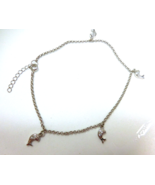 Sterling Silver DOLPHIN CZ Anklet Ankle Bracelet - $14.20