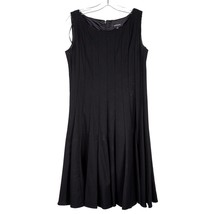R&amp;M Richards Flare Dress 6 Womens Black Pleated Spin Dance Flowy Knee Le... - £20.51 GBP