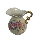 Vintage Lefton China Creamer Pitcher Hand Painted Roses Gold Trim Japan ... - $20.70