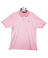 Vineyard Vines Men&#39;s L Polo Shirt 100% Cotton Pink White Striped Beachy ... - $520.89 MXN