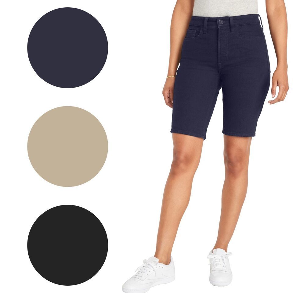 Girl's Super Stretch School Uniform Skinny Bermuda Shorts (Size: 4-20) FREE SHIP
