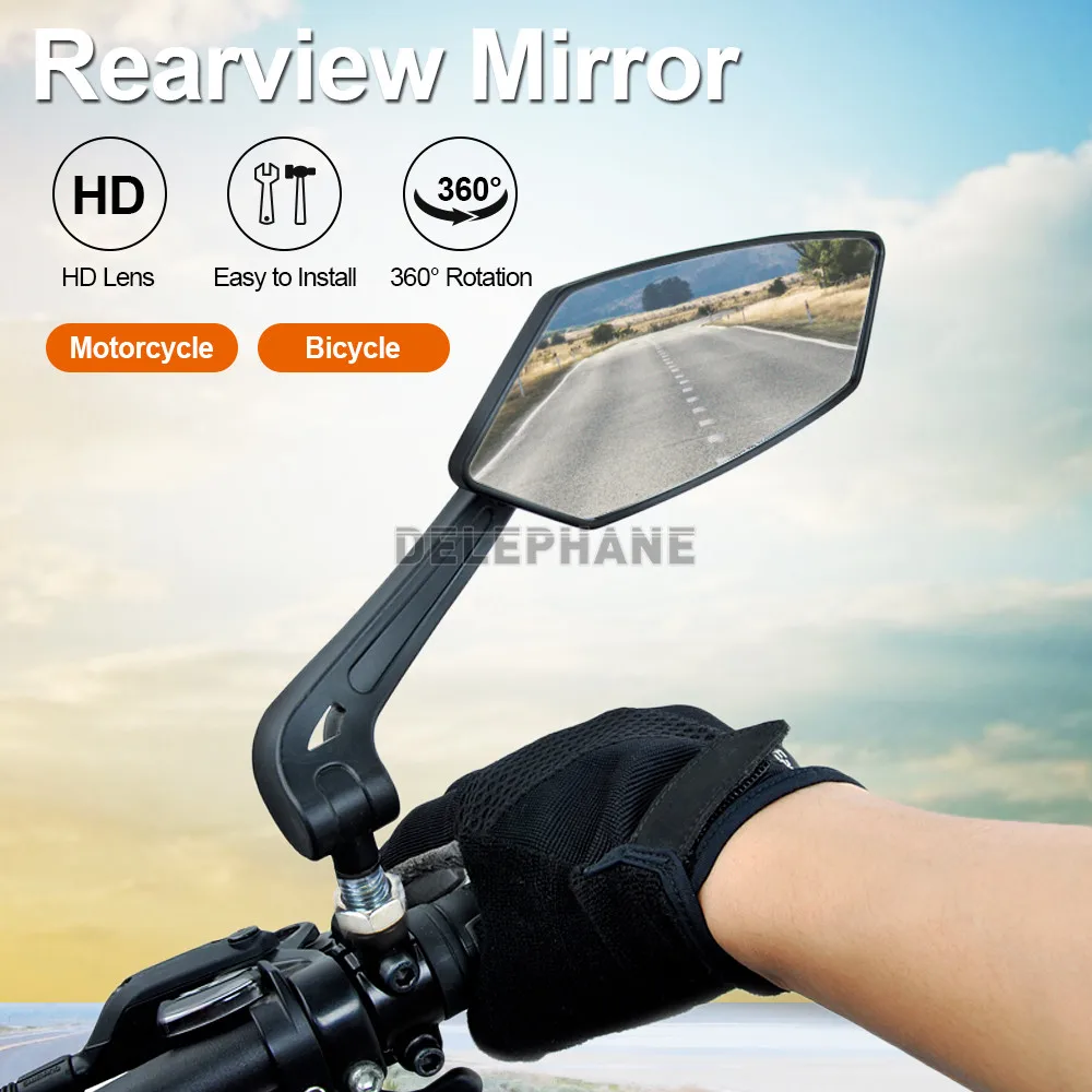 Sporting Bike Rear View Mirror Reflector Adjustable Rotatable Handlebar Mirror C - £28.78 GBP