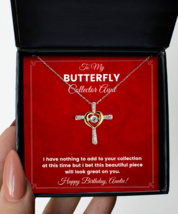 Necklace Birthday Present For Butterfly Collector Aunt - Jewelry Cross Pendant  - £39.92 GBP