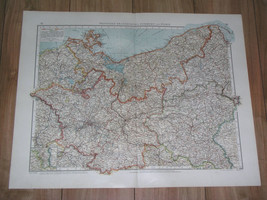 1905 Antique Map Of Pomerania Stettin Danzig Posen Provinz Berlin Germany Poland - £24.53 GBP