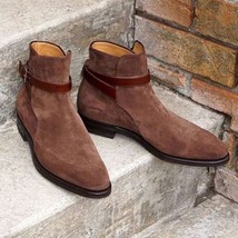 Handmade Ankle Peach Jodhpurs Boot, Full Suede Leather Boot For Men&#39;s - £119.89 GBP