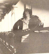 Woman On Ship with Life Preserver Original Photo Vintage Photograph - $9.95