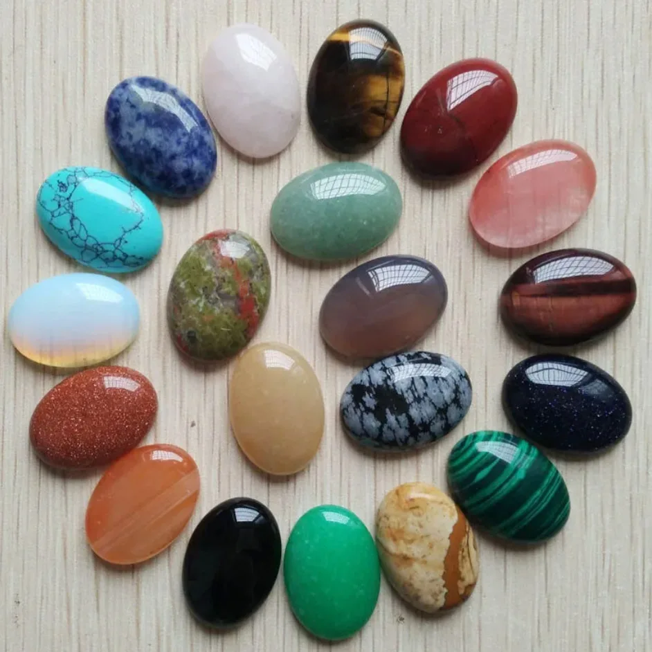 Fast shipping 20pcs/lot Wholesale 18x25mm 2022 hot sell natural stone mixed Oval - £10.71 GBP+