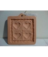 Cotton Press Terra Cotta  Casting Mold Paper Cookie Mold Quilted Hearts ... - £4.74 GBP