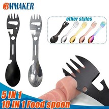 Spoon fork 10 in 1 | stainless steel, cutting knife, Picnic - £2.73 GBP+