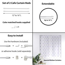 L52003001 small cafe curtain rod adjustable 12 to 16 set of 2 white 2 thumb200