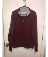NWT Champion Mens Medium 1/4 Zip Fleece Lined Pullover Sweatshirt Burgundy - $21.77