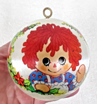 Vintage 1975 Bobbs Merrill Co. Raggedy Ann Satin Ball Christmas Ornament... - $8.42