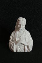 VTG 6&quot; Ceramic Praying Jesus Figure Holding A Cross White Glaze Christianity - £12.50 GBP