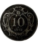 1892 Austria 10 Heller Medal - opera d&#39;arte storica - $18.62 CAD