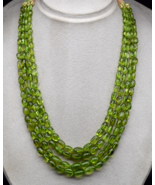Natural Peridot Necklace Beaded Cabochon 4 L 562 Ct Green Drilled Gemstone - €1.047,06 EUR