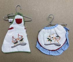 Seasons of Cannon Falls Onion Girl Fabric Apron Ornament Set of 2 Vintage - $21.12