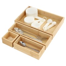 MegaChef 4 Piece Bamboo Storage and Organization Trays - $1,097.72 MXN