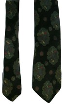 HUGO BOSS Necktie 100% Silk Black &amp; Paisley  60&quot; L Made in Italy - £9.56 GBP