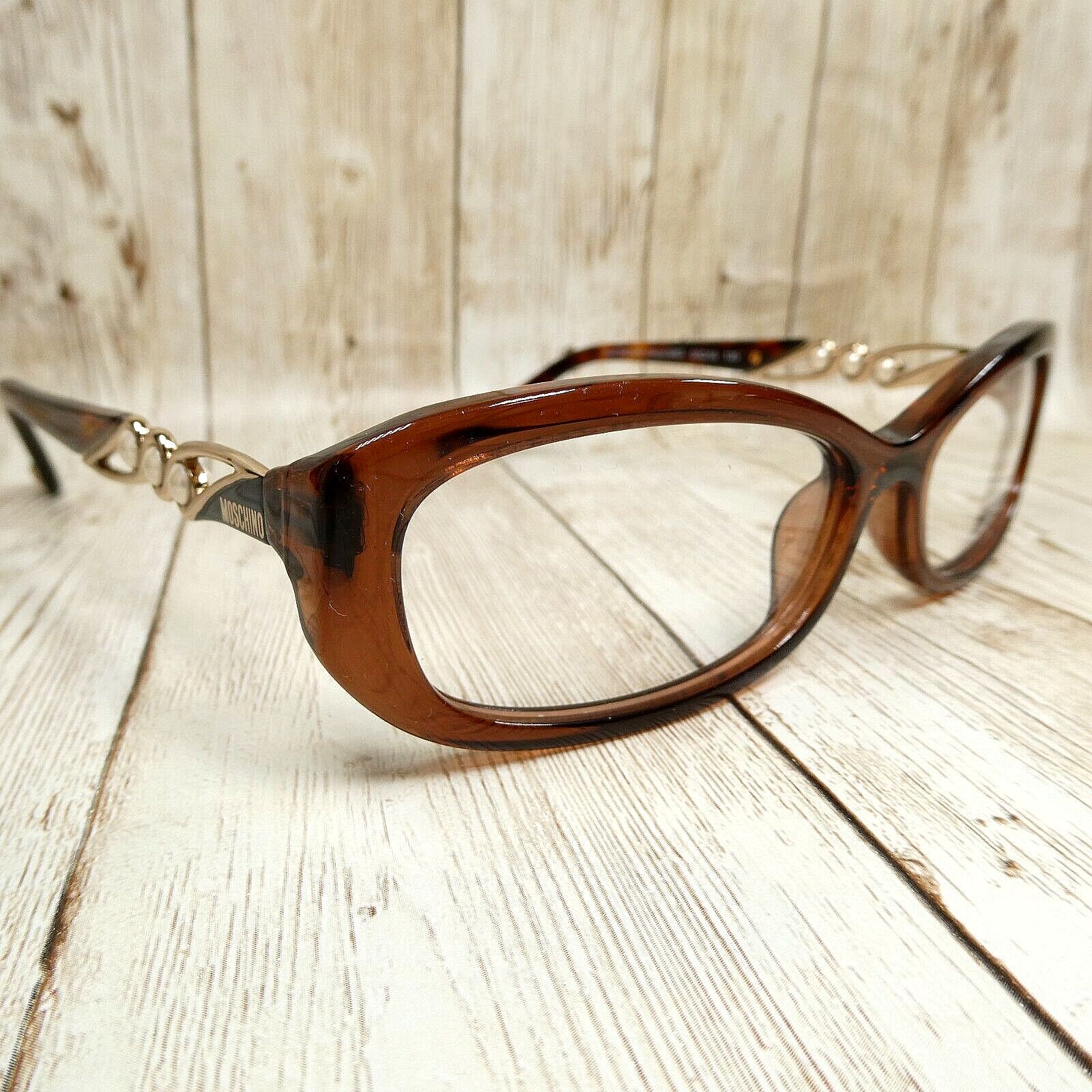 Moschino Brown Faux Pearl Eyeglasses *FRAMES ONLY* MO084-04 53-16-135 It... - $37.10