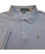 Polo Ralph Lauren Large Mens Classic Fit Cotton Polo Shirt Lt Blue Heather  - $18.63