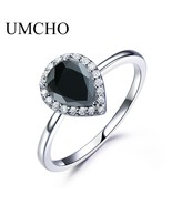 UMCHO Green Emerald Gemstone Rings for Women Halo Engagement Wedding Pro... - £23.04 GBP
