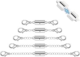 5Pcs Silver Magnetic Necklace Extender, Magnetic Necklace Clasps and Clo... - $9.72