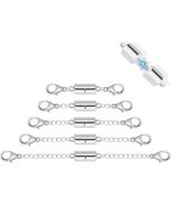 5Pcs Silver Magnetic Necklace Extender, Magnetic Necklace Clasps and Clo... - $9.72
