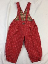 Vintage Oshkosh Vestbak Overalls Jumper Red Size 3T USA Floral - £31.44 GBP