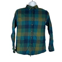 Eddie Bauer Men&#39;s Green Long Sleeved Plaid Dress Shirt Size S - $13.10