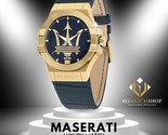 Maserati Potenza Gold Quarzuhr mit Lederarmband R8851108035 - $162.18