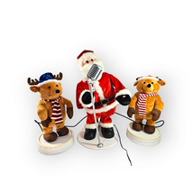 Gemmy Singing Dancing Santa Reindeer Band 24 Inch 3 Piece Set Vintage Working - £169.35 GBP