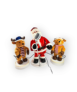 Gemmy Singing Dancing Santa Reindeer Band 24 Inch 3 Piece Set Vintage Wo... - £116.79 GBP