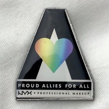 Proud Allies For All NYX Makeup Rainbow Heart Pride Pin Brooch LGBTQ - £9.39 GBP