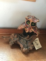 Vintage Originals by Elfi Owl Perched on Driftwood Figurine – 6 inches high x 6. - £11.90 GBP